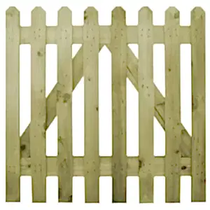 Picket Garden Gate with Pointed Tops