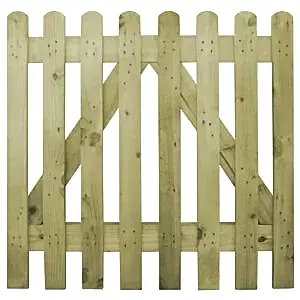 Picket Garden Gate with Rounded Tops