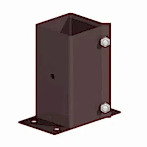 75mm Swift Clamp Flush Bolt Down Post Support - brown