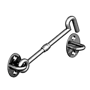 6" cabin hook for gates - galvanised silver