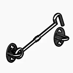 6" cabin hook for gates - black