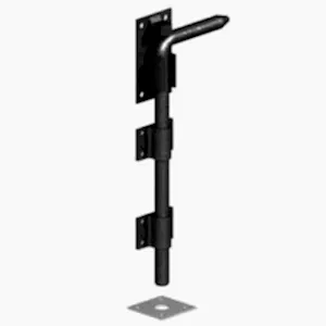 12" drop bolt for gates - black