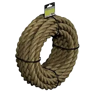 Manila rope coil for being an alternative to the traditional timber balustrade. 3 strand Decking rope