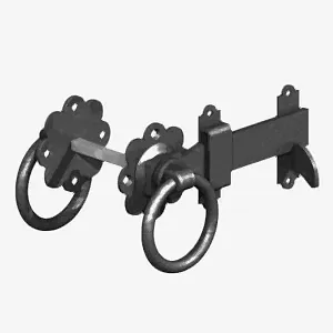 6" Ring Gate Latch - Black