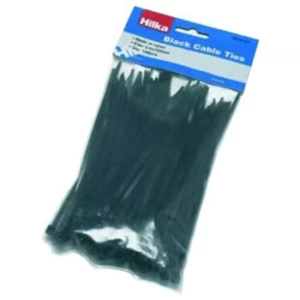 Strong black nylon cable ties for securing hazel hurdles.