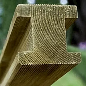 H Profile Planed & Ribbed Class 4 Pine Post Tanalised